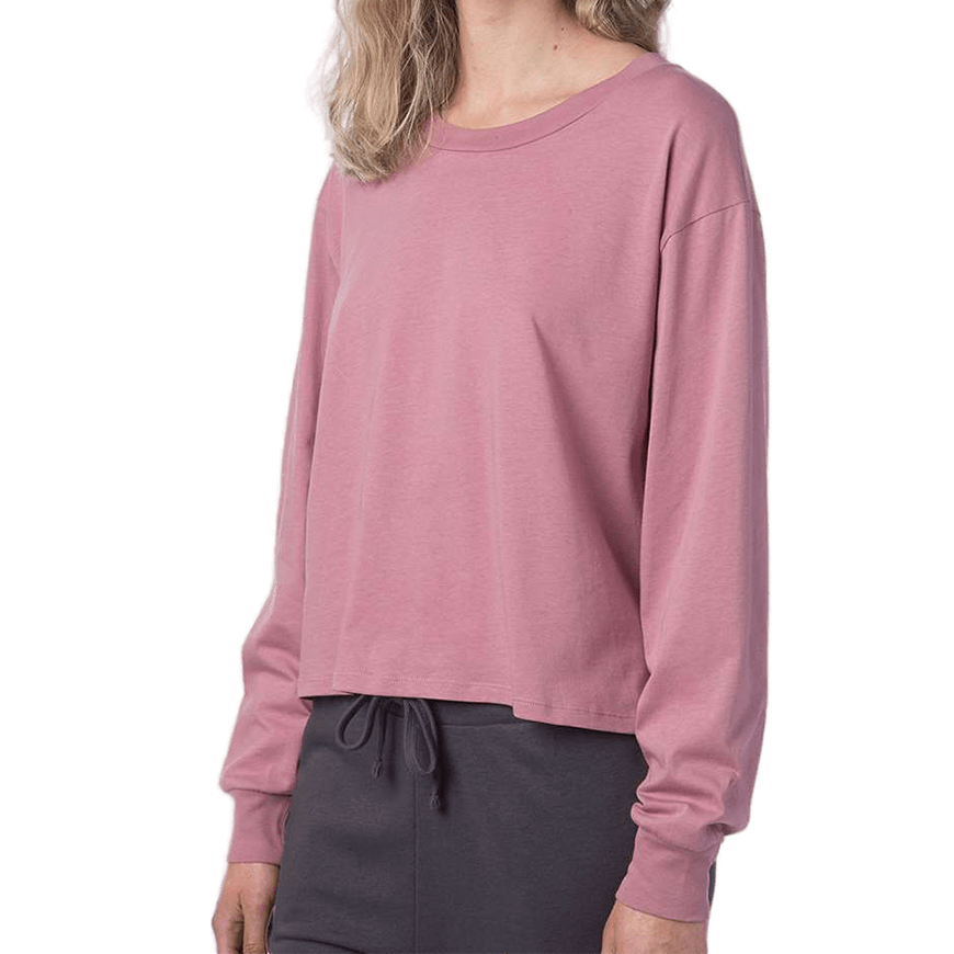 Alternative - Women's Cotton Jersey Long Sleeve Crop Tee - 1176: AL-1176V1