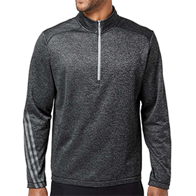 Adidas - Brushed Terry Heathered Quarter-Zip Pullover - A284: AD-A284