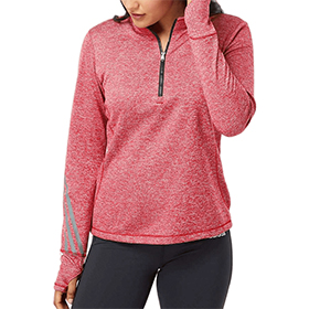 Adidas - Women's Brushed Terry Heathered Quarter-Zip Pullover - A285: AD-A285