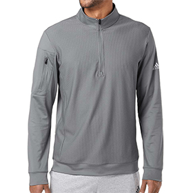 Adidas - Performance Textured Quarter-Zip Pullover - A295: AD-A295