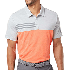 Adidas - Heathered Colorblocked 3-Stripes Polo - A508: AD-A508