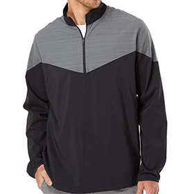 Adidas - Heather Chevron Quarter-Zip Wind Pullover - A546: AD-A546