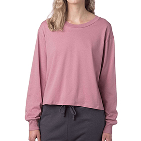 Alternative - Women's Cotton Jersey Long Sleeve Crop Tee - 1176: AL-1176