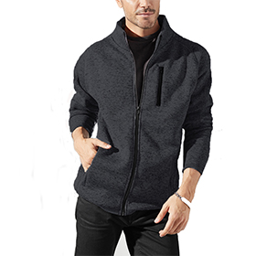 Burnside Men's Sweater Knit Fleece Jacket: BU-3901