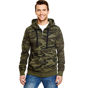 Burnside Camo Full-Zip Hoodie: BU-8615