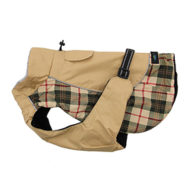 Alpine AllWeather Dog Coat  Beige Plaid: DD-65167