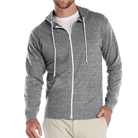 Delta Fleece Adult Snow Heather French Terry Zip Hoodie: DE-94300