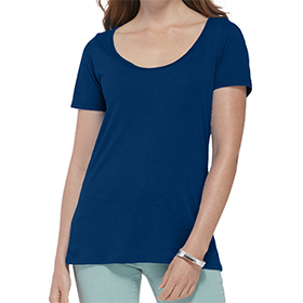 Delta Platinum Ladies CVC Short Sleeve Scoop Neck Tee: DE-P504C