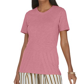 Delta Platinum Ladies Slub Short Sleeve Crew Neck Tee: DE-P512S