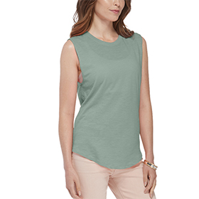 Delta Platinum Ladies Slub Sleeveless Crew Neck Tee: DE-P515S