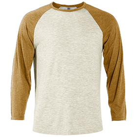 Delta Platinum Men's Tri-Blend 3/4 Sleeve Raglan Tee: DE-P611T