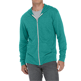 Delta Platinum Adult Tri-Blend Full Zip Hoodie: DE-P910T