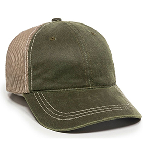 Outdoor Cap Weathered Cotton Solid Mesh Back Cap: OU-HPD610M