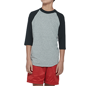 Soffe Youth Classic Heathered Baseball Jersey: SO-210B