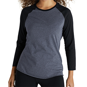 Soffe Womens Heathered Baseball Tee: SO-3050V