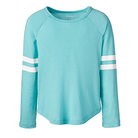 Soffe Girls Fan Crew Neck Long Sleeve Tee: SO-3056G