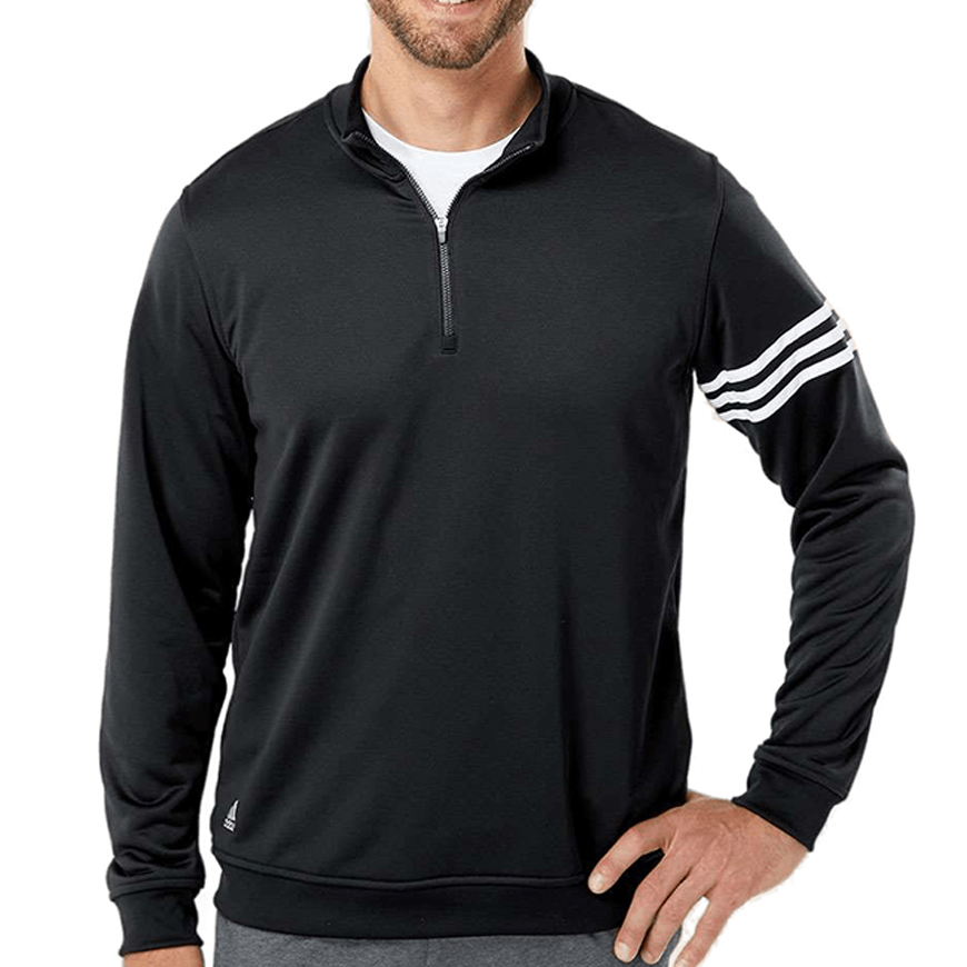 Adidas - 3-Stripes French Terry Quarter-Zip Pullover - A190: AD-A190