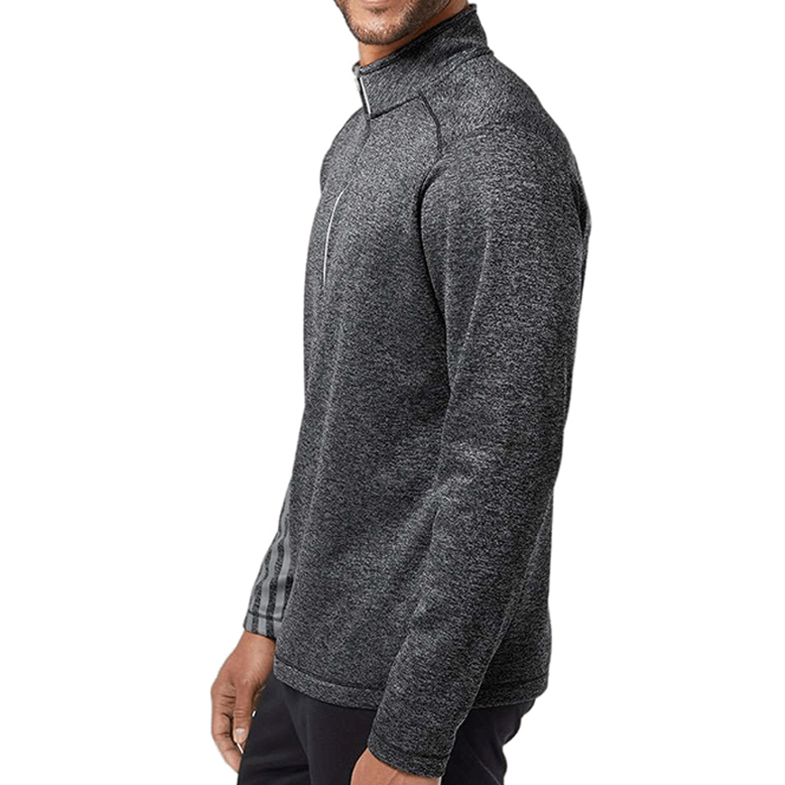 Adidas - Brushed Terry Heathered Quarter-Zip Pullover - A284: AD-A284V1