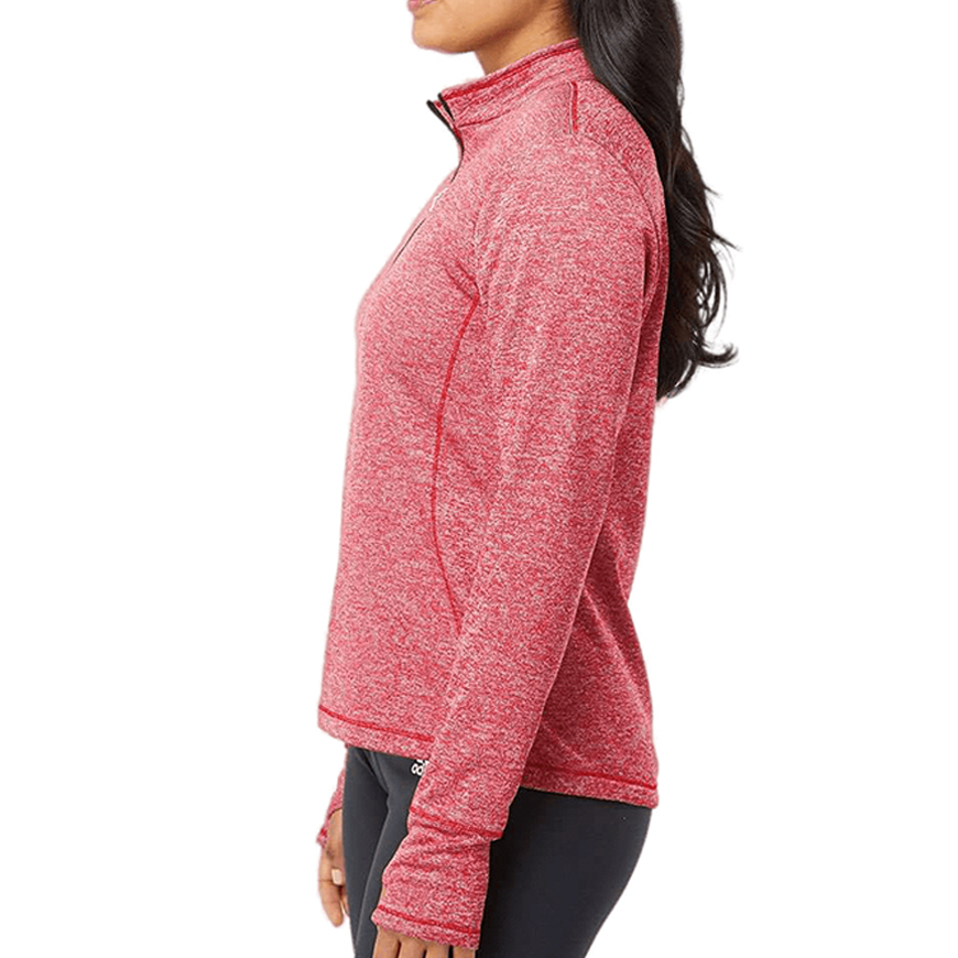Adidas - Women's Brushed Terry Heathered Quarter-Zip Pullover - A285: AD-A285V1