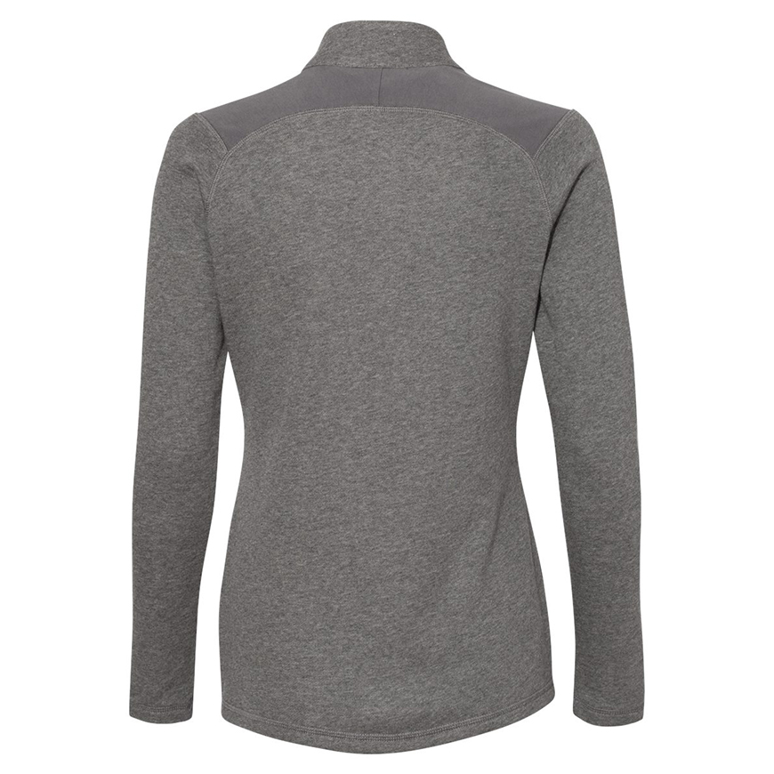 Adidas - Women's Heathered Quarter-Zip Pullover with Colorblocked Shoulders - A464: AD-A464V3