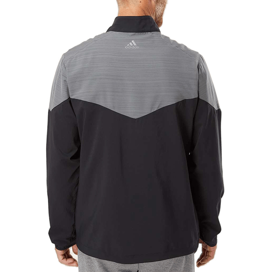 Adidas - Heather Chevron Quarter-Zip Wind Pullover - A546: AD-A546V3