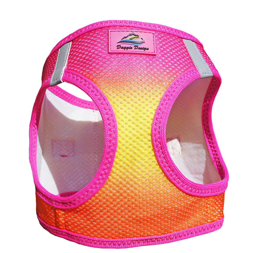 American River Choke Free Dog Harness Ombre Collection  Raspberry Pink and Orange: DD-60955V1
