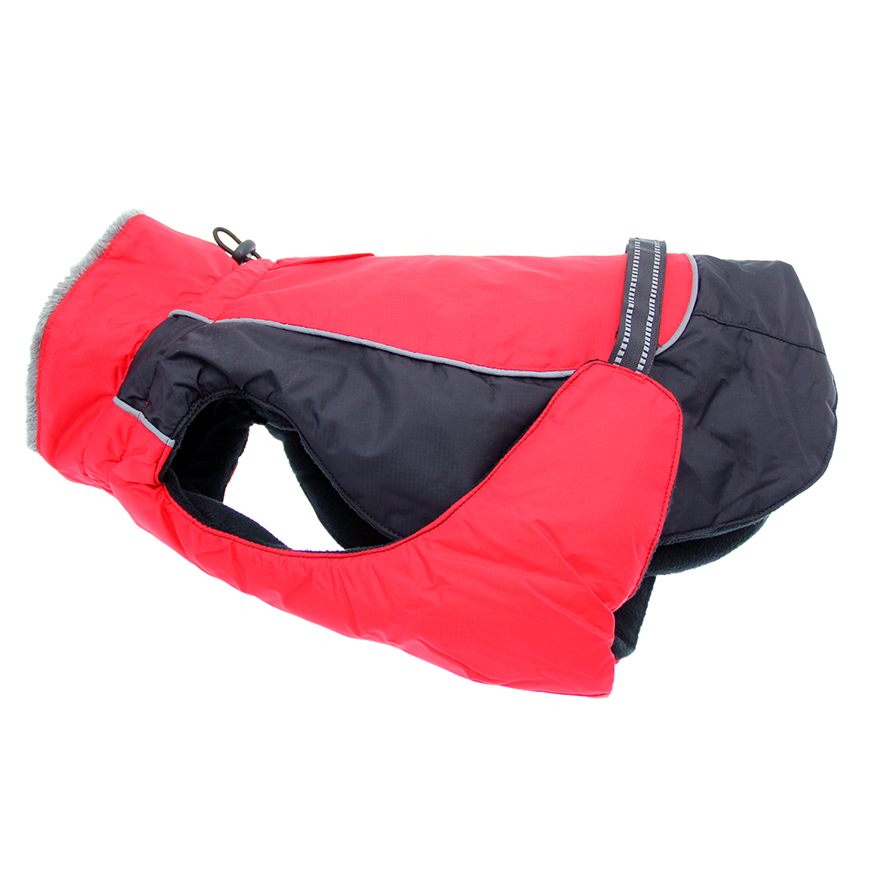 Alpine AllWeather Dog Coat  Red and Black: DD-65163V3