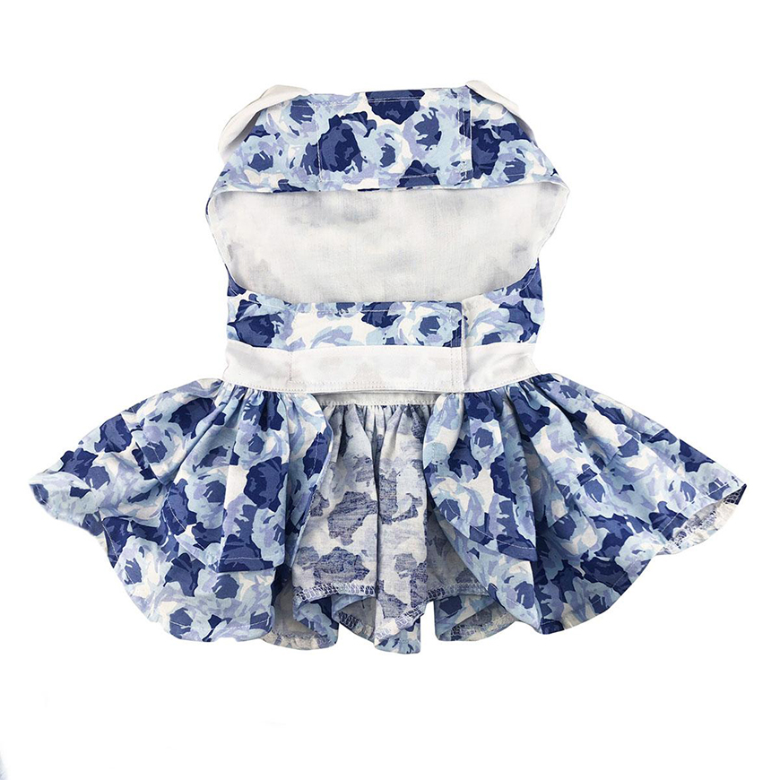 Blue Rose Harness Dress with Matching Leash: DD-78466V3