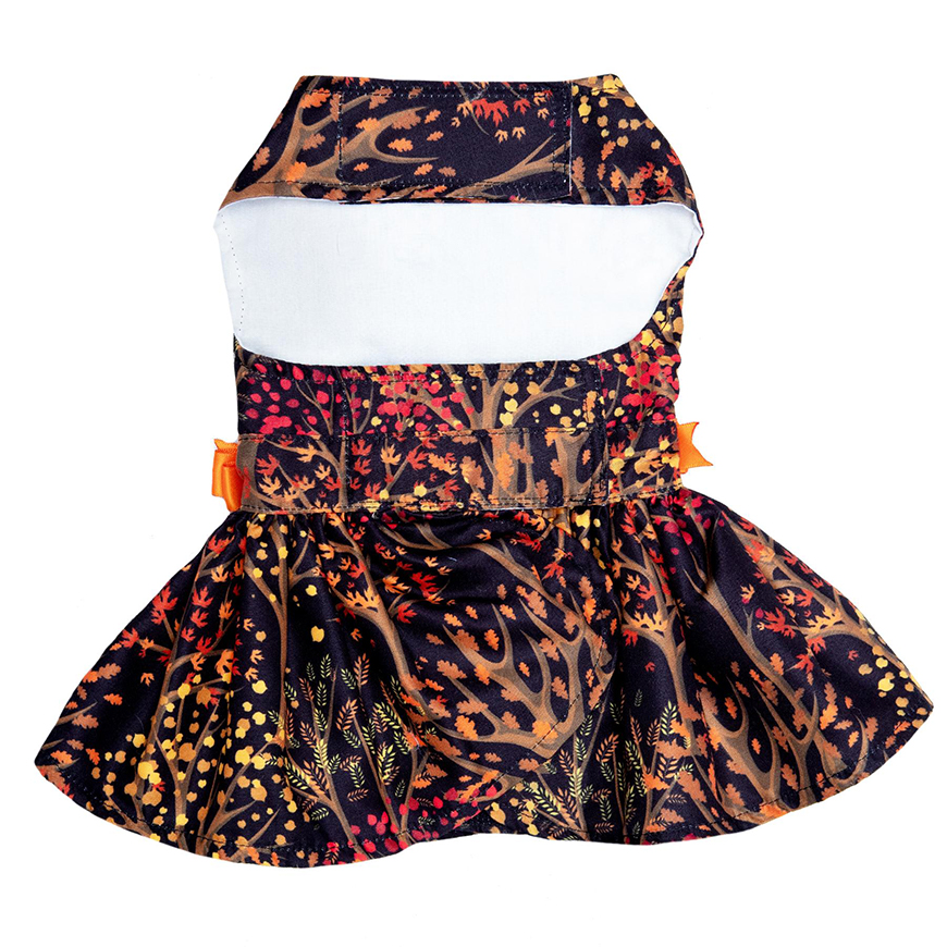 Fall Leaves Harness Dress With Matching Leash: DD-78543V3