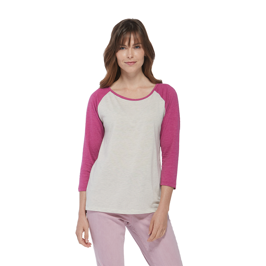 Delta Platinum Ladies 3/4 Sleeve Raglan Tee: DE-P508TV2