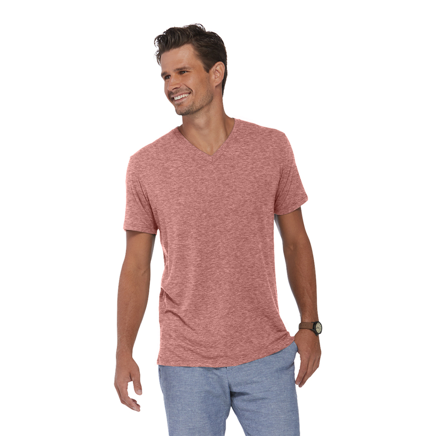 Delta Platinum Adult Tri-Blend Short Sleeve V-Neck Tee: DE-P602TV4