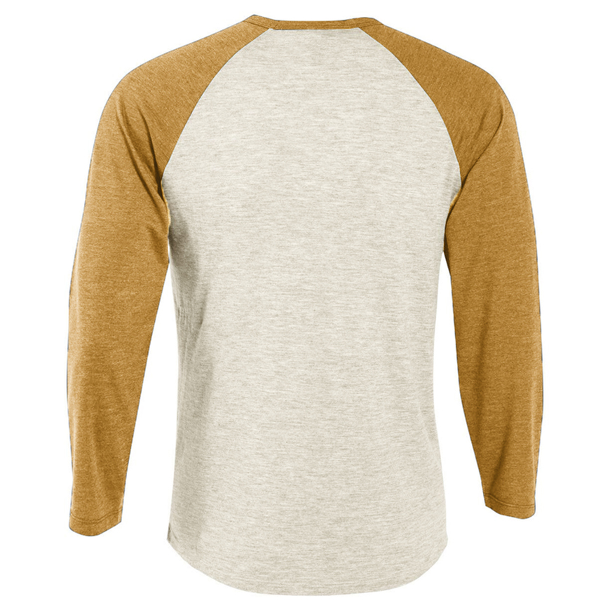 Delta Platinum Men's Tri-Blend 3/4 Sleeve Raglan Tee: DE-P611TV3