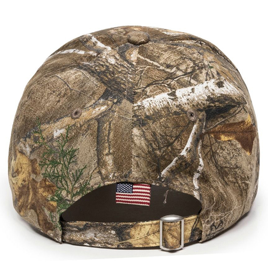 Outdoor Cap Structured Camo Hat with US Flag Visor Insert: OU-CWF305V3