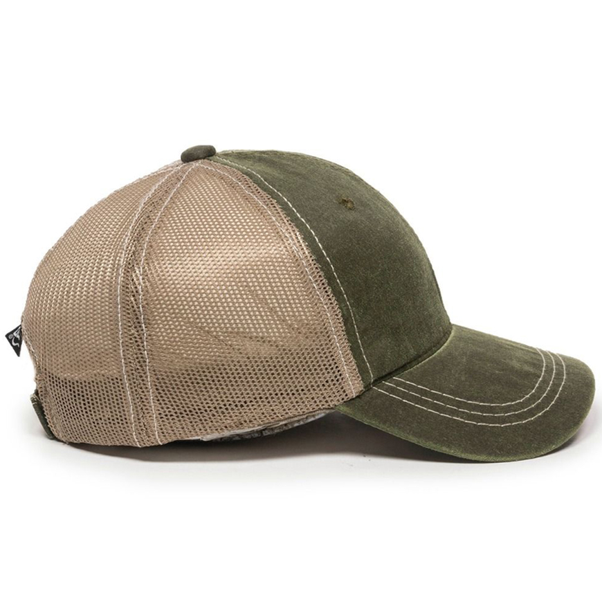 Outdoor Cap Weathered Cotton Solid Mesh Back Cap: OU-HPD610MV1