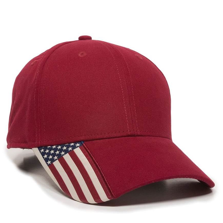 Outdoor Cap Twill Hat with Flag Visor: OU-USA300