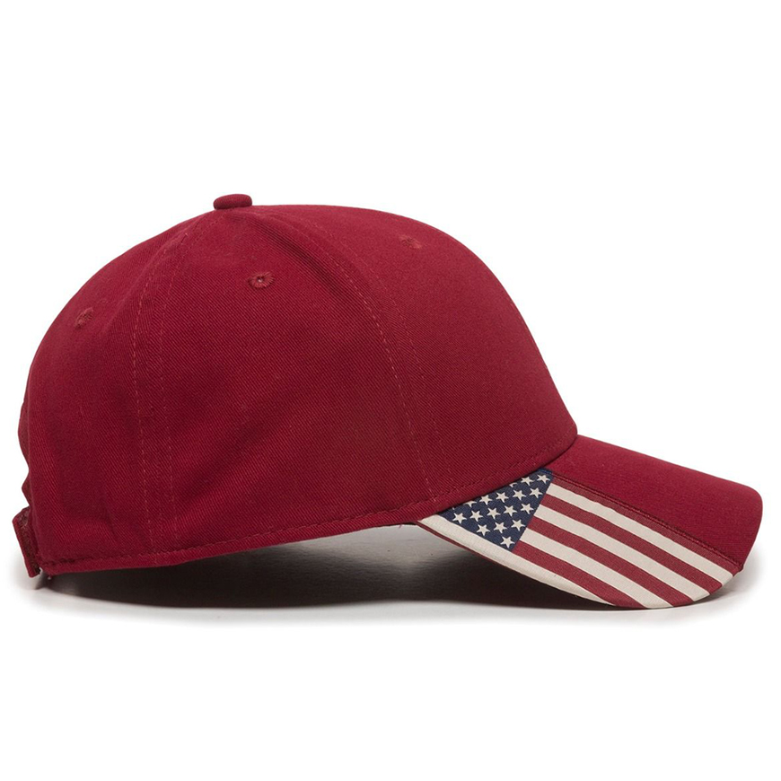 Outdoor Cap Twill Hat with Flag Visor: OU-USA300V1