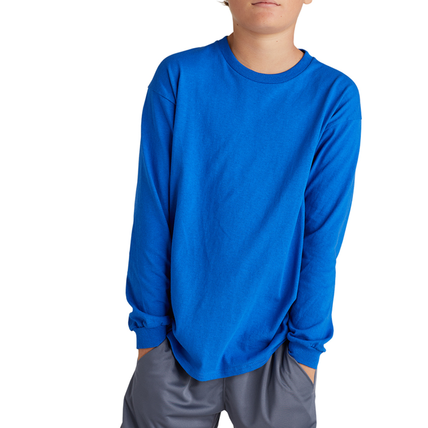 Soffe Youth Midweight Cotton Long Sleeve Tee: SO-B375