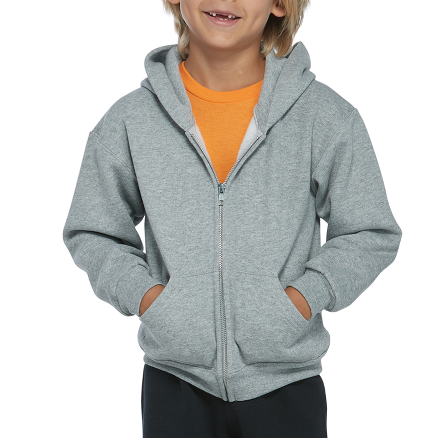 Soffe Juvenile Classic Zip Hooded Sweatshirt: SO-J9078