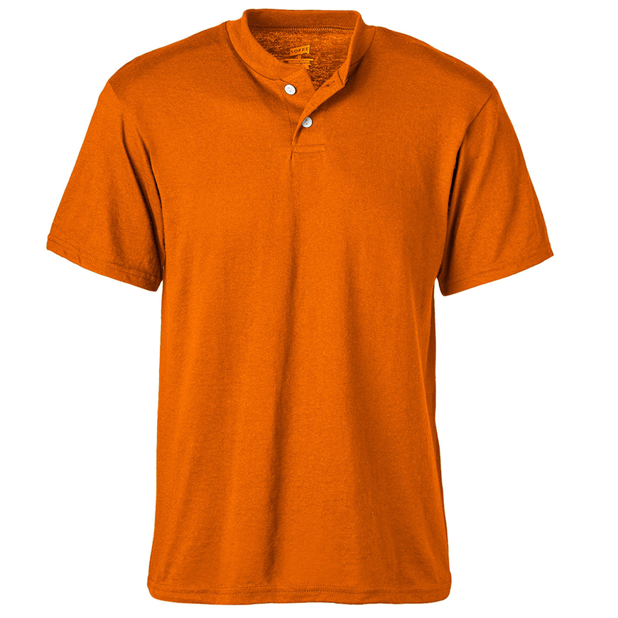 Soffe Adult 2-Button 50/50 Henley: SO-M206